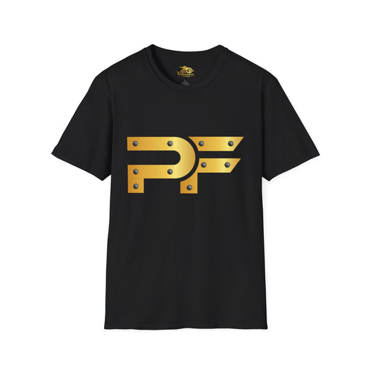 Gold PF Rivet Logo Tee – Built for the Grind, Made to Win Softstyle T-Shirt